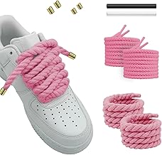 Hugwish 2 Paires Lacets corde pour air force 1, rope laces 8mm et 140cm avec coton premium, gros lacets pour sneakers baskets