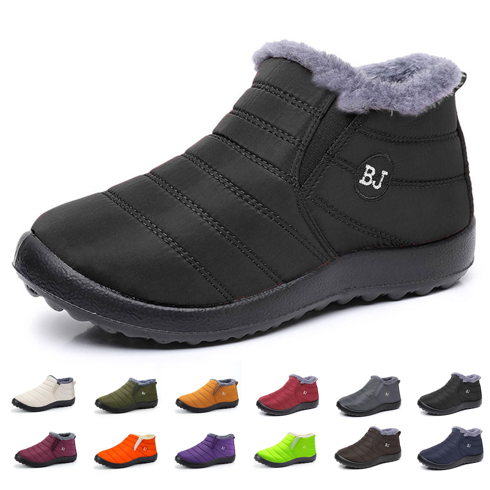 Snow Boots for Women Men Winter Boots Fur Lined Warm Comfortable Ankle Booties Waterproof Anti-Slip Lightweight Outdoor Shoes