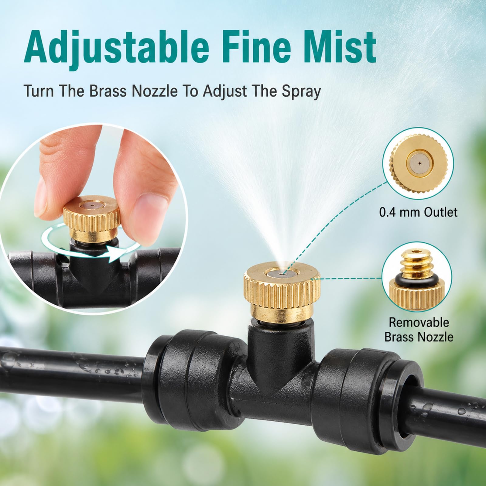 Impianto Irrigazione Giardino,Giardino Irrigazione Serras System,Kit Irrigazione Goccia Giardino,Leak-Proof And Rust-Proof,Wear-Resistant,Suitable for Patios And Potted Plants