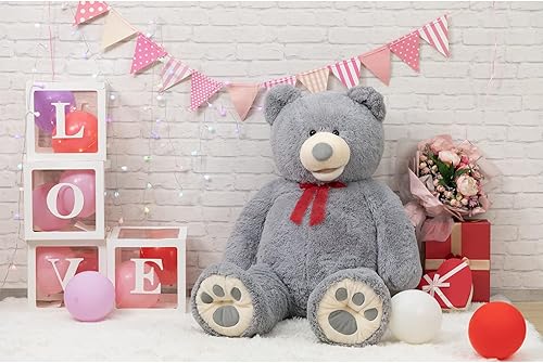 Miniatura 7 de HollyHOME Oso de peluche gigante de peluche con diseño de oso de peluche 5 pies color gris Marrón, gris