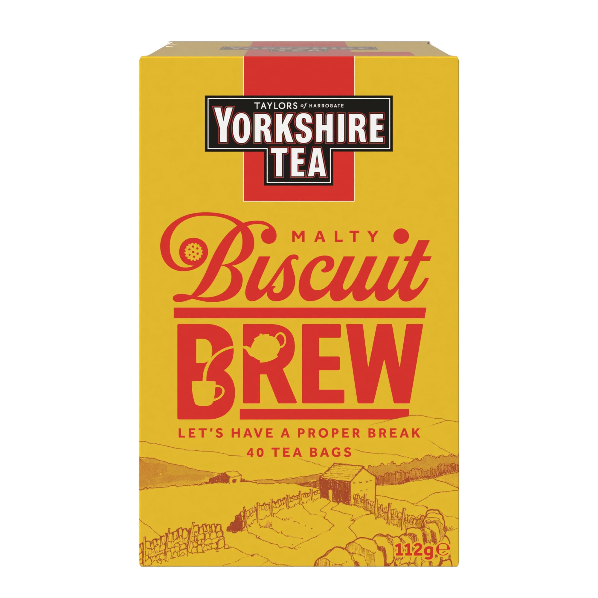 Yorkshire Tea Biscuit Brew Tea Bags, Pack of 4 (total of 160 tea bags)