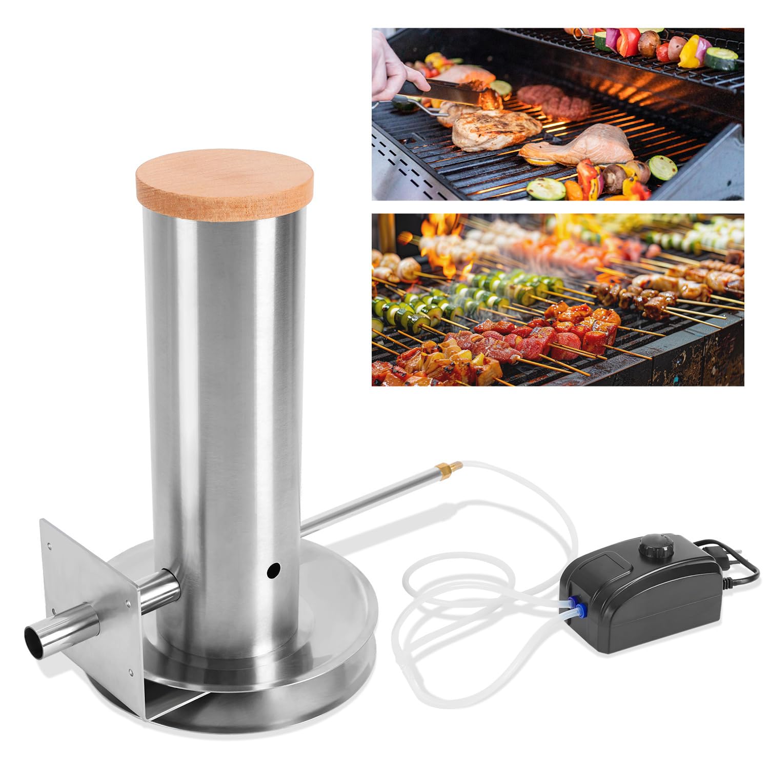 Rauchgenerator für Räucherofen Elektrisch mit Pumpe, Tragbares Räucherofen Elektrisch BBQ Rauch-Erzeuge Kaltrauchgenerator zum Räuchern von Fisch, Fleisch