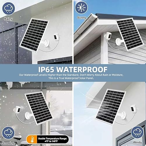 Miniatura 2 de Paquete de 4 cargadores de panel solar de 8 W compatibles con cargador de panel solar Arlo Essential (2 generación) Arlo Essential para exteriores y