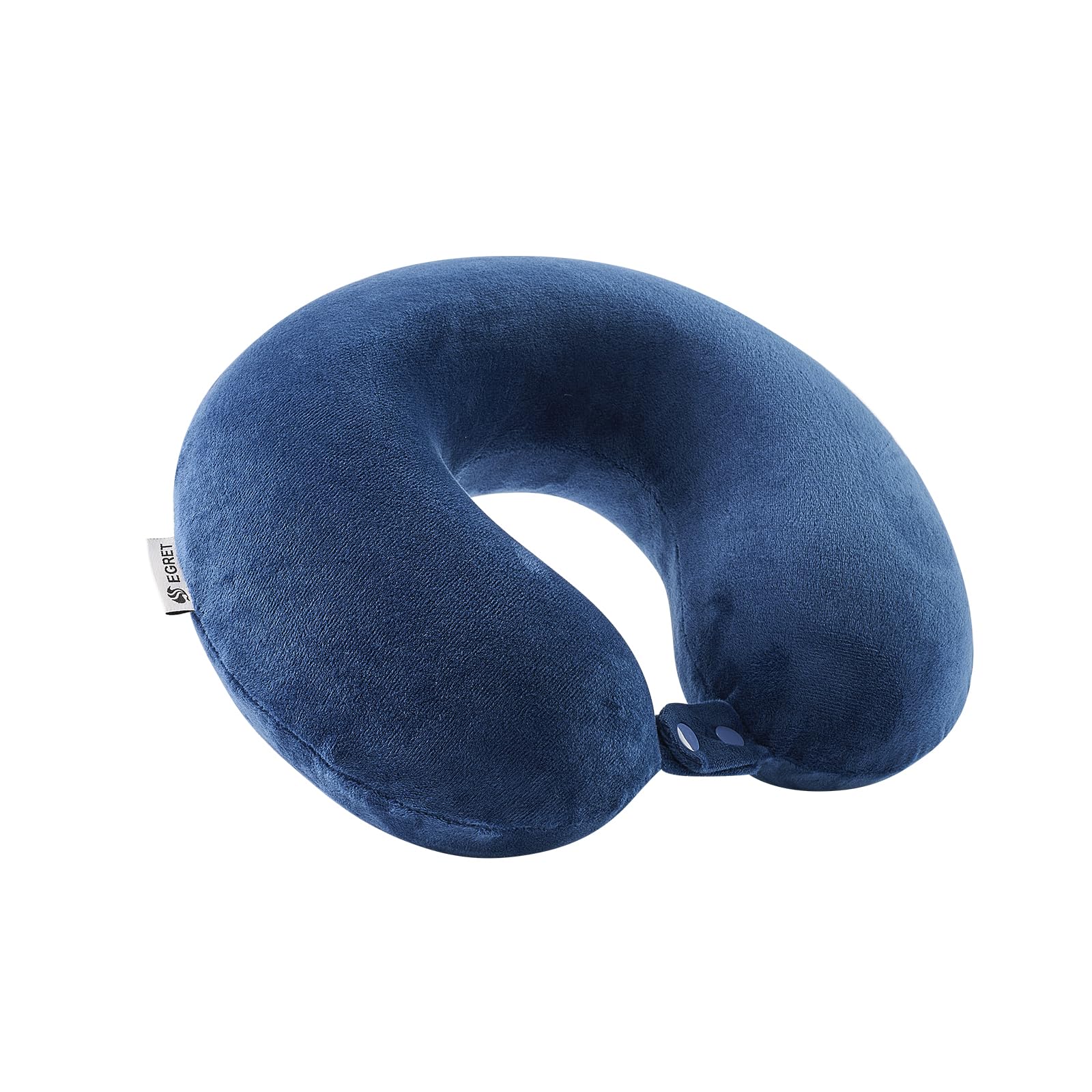Navy Blue Egret Memory Foam Neck Pillow For Travel - Ergonomic Support For Head, Neck & Chin - Comfort For Airplane, Car, Office