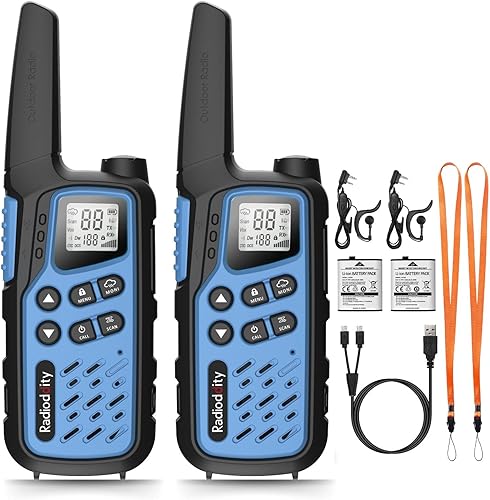 Radioddity FS-T7 Walkie Talkies para niños adultos, azul