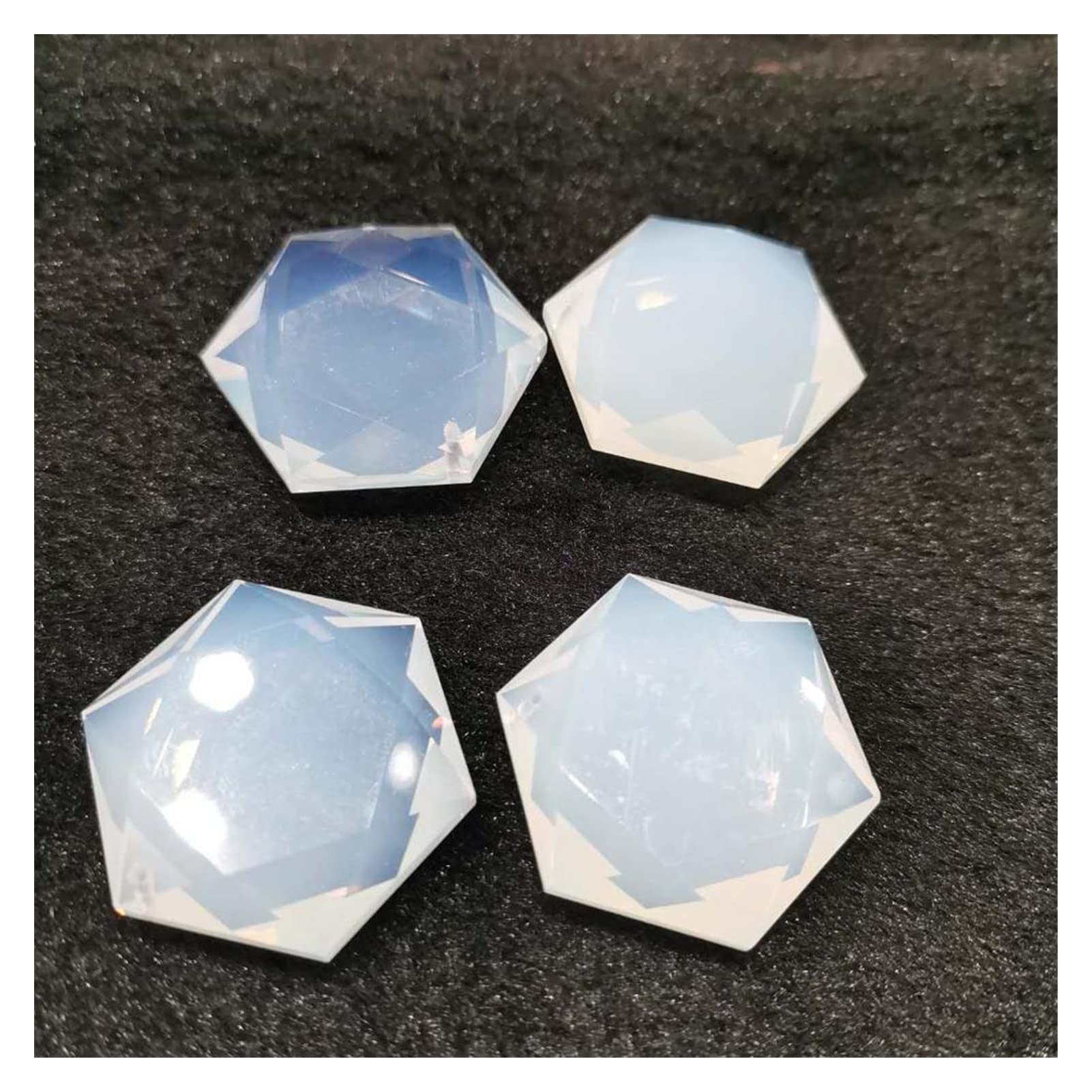 Hexagrama de ópalo Natural Estrella del Amuleto Colgante Collar Piedra de Cuarzo Artesanía Decoración Inicio Colecciones
