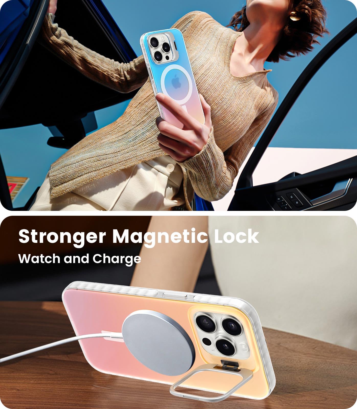 2Buyshop Hülle Für IPhone 14 Pro – Holografisch Irisierend, MagSafe-kompatibel, Stoßfest, Kratzfest