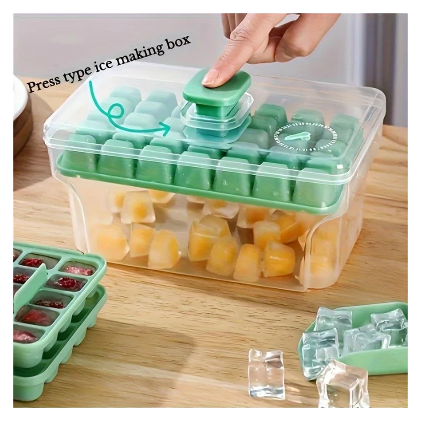 Cubiteras Para Hielo Interesante juego de moldes for cubitos de hielo pequeños hechos en casa, 68 diseños de doble capa, esencial for los entusiastas de las bebidas frías de verano(Green)