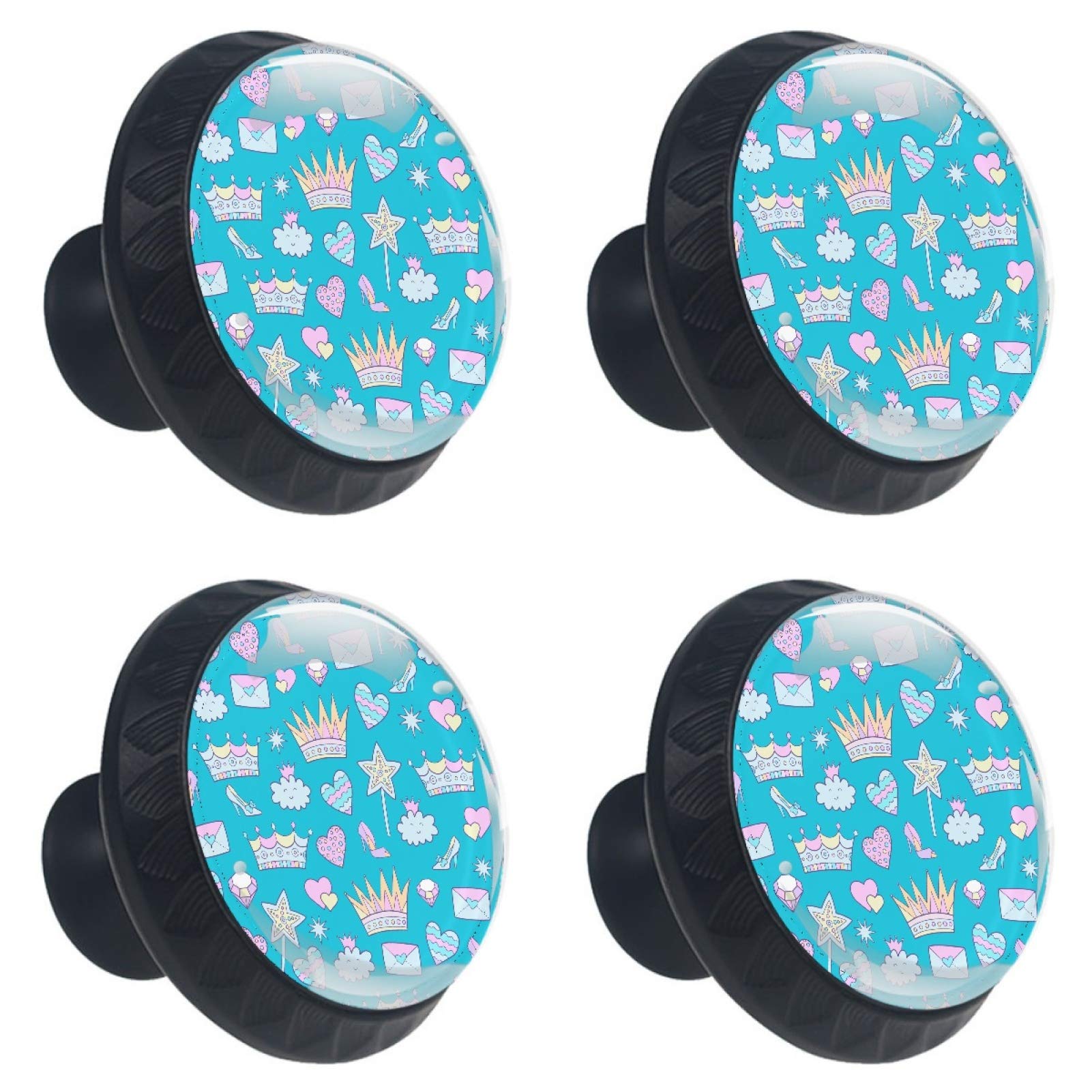 Boutons ronds en verre motif couronne pour relooker une armoire ou une cuisine