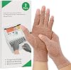 2-Pair Arthritis Compression Gloves for Alleviate Rheumatoid Osteoarthritis, Carpal Tunnel Raynauds Disease, Ease Muscle Tensi on Fingerless, Breathable & Moisture, Women and Men Coffee, Large