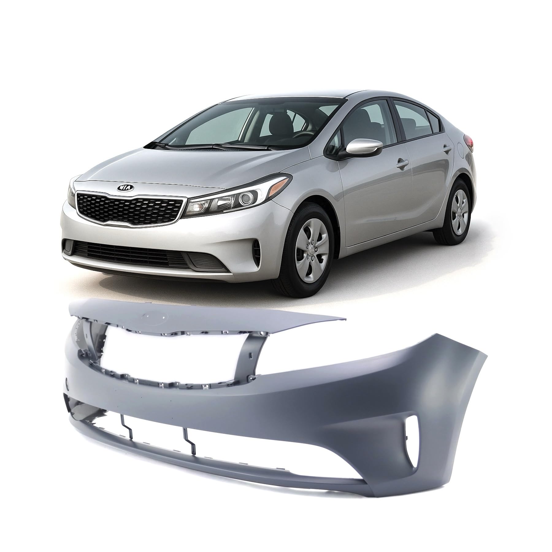 FitParts Compatible with Kia Forte 2017–2018 Front Bumper Cover