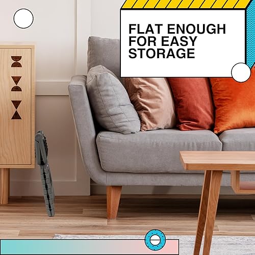 Miniatura 9 de Taburete plegable de 9 pulgadas para adultos y niños con capacidad para hasta 300 libras, taburetes plegables antideslizantes con asa, taburete