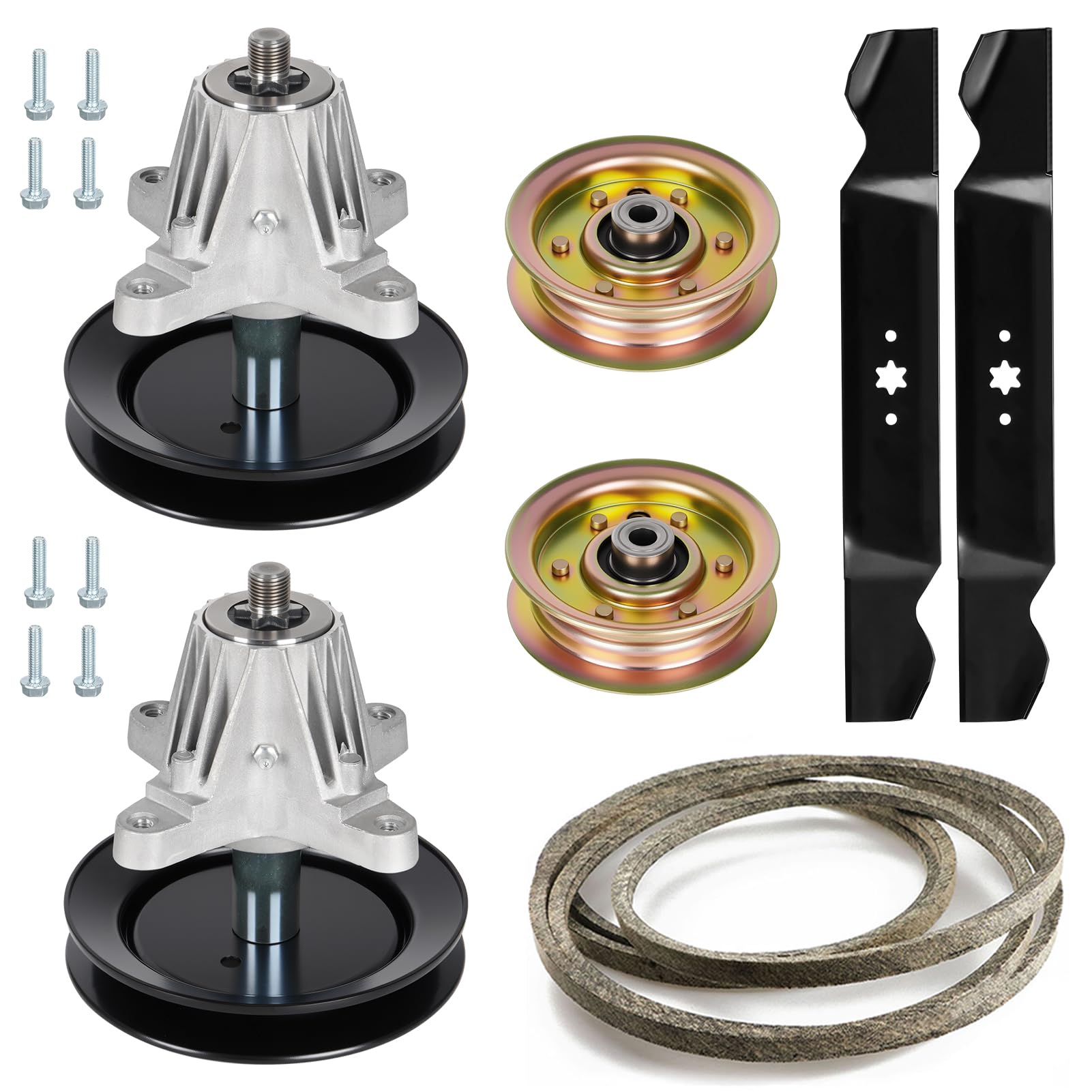 Kit de reconstrucción de cubierta Asamblea de cortacésped con polea Husillo Hoja de la correa loca para CC30 Mini Rider LTX1040 918-04822A SPM201671081 Cinturón 96 1/2" 754-04060