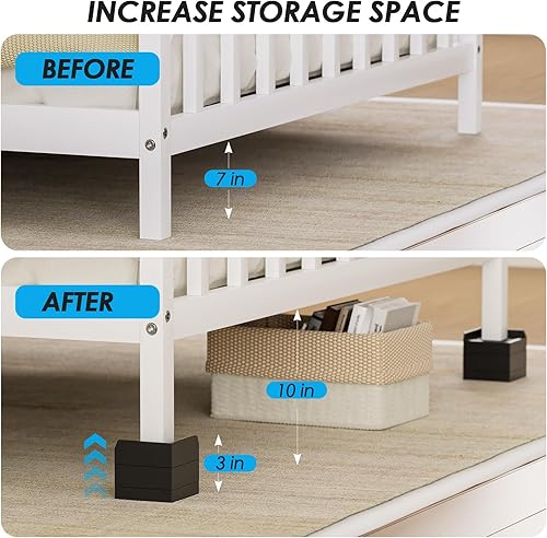 Miniatura 2 de MaxGear Elevadores de cama ajustables resistentes, elevadores de muebles de 1.5 o 3 pulgadas para sofá, escritorio, tocador, silla y extensores de