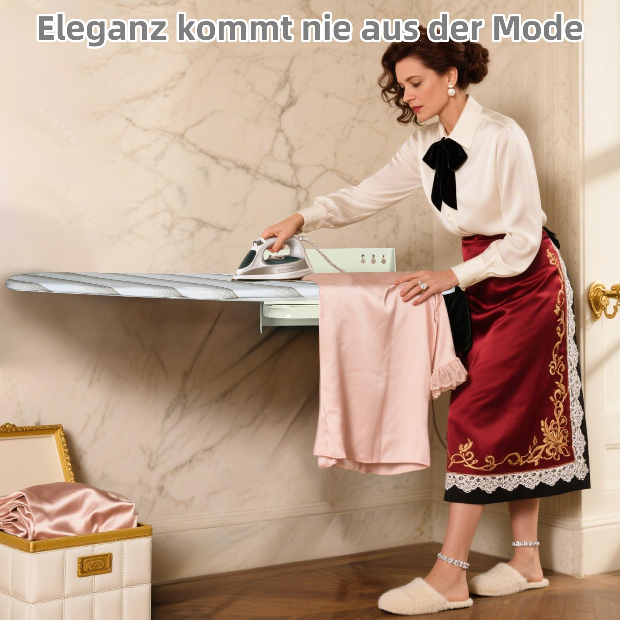 uyoyous Tabla de planchar plegable para montaje en pared, con cubierta resistente al calor, giratoria 180°, tabla de planchar de pared para ahorrar espacio, de primera clase (blanco)