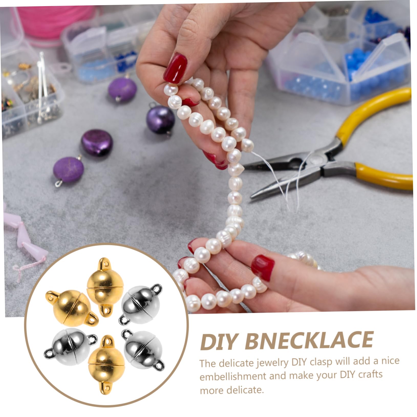 ABOOFAN 48stücke Magnetische Schmuckverschlüsse Magnetverschluss Für Armbänder Und Halsketten Zubehör Für Schmuckherstellung Langlebig Und Einfach Zu Handhaben