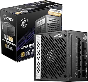 MSI MPG A850G PCIE5 Power Supply Unit, UK Plug – 850W, 80 Plus Gold Certified, Fully Modular ATX 3.0, PCIe 5.0 GPU Suppor…