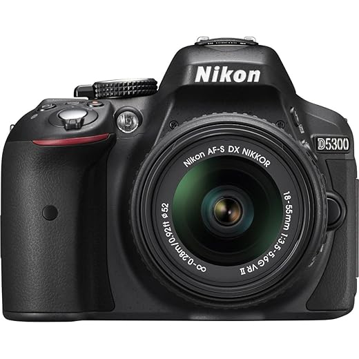 Nikon D5300 24.2 MP CMOS Digital SLR Camera with 18-55mm f/3.5-5.6G ED VR Auto Focus-S DX NIKKOR Zoom Lens (Black)