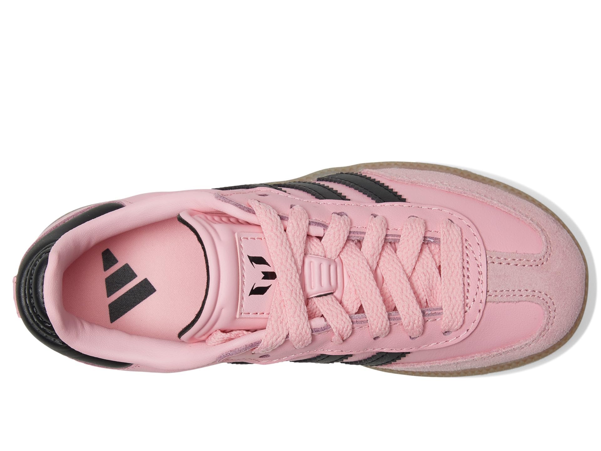 adidas Ltpink/CBLACK Unisex Samba Messi J pinkCore GUM4 6 US, Light Pink/Black/Gum, 6 Wide Big_Kid