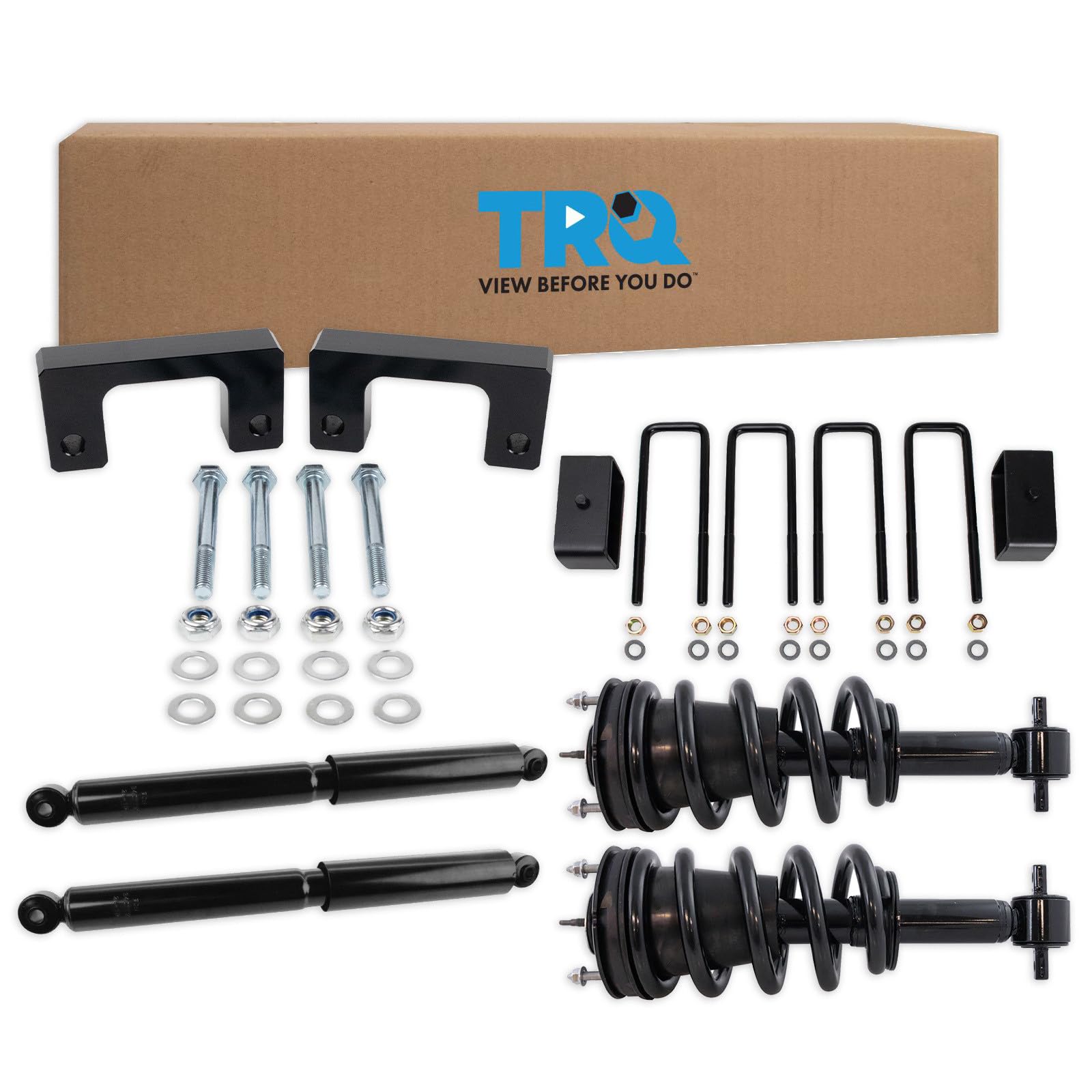 TRQ Front Complete Strut &amp; Rear Shock Absorber Kit Compatible with 2014-2019 Chevrolet GMC