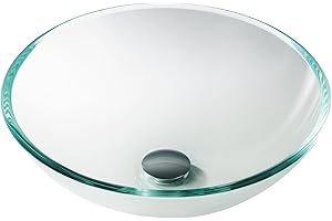 Kraus GV-100 Crystal Clarity Glass Vessel Bathroom Sink