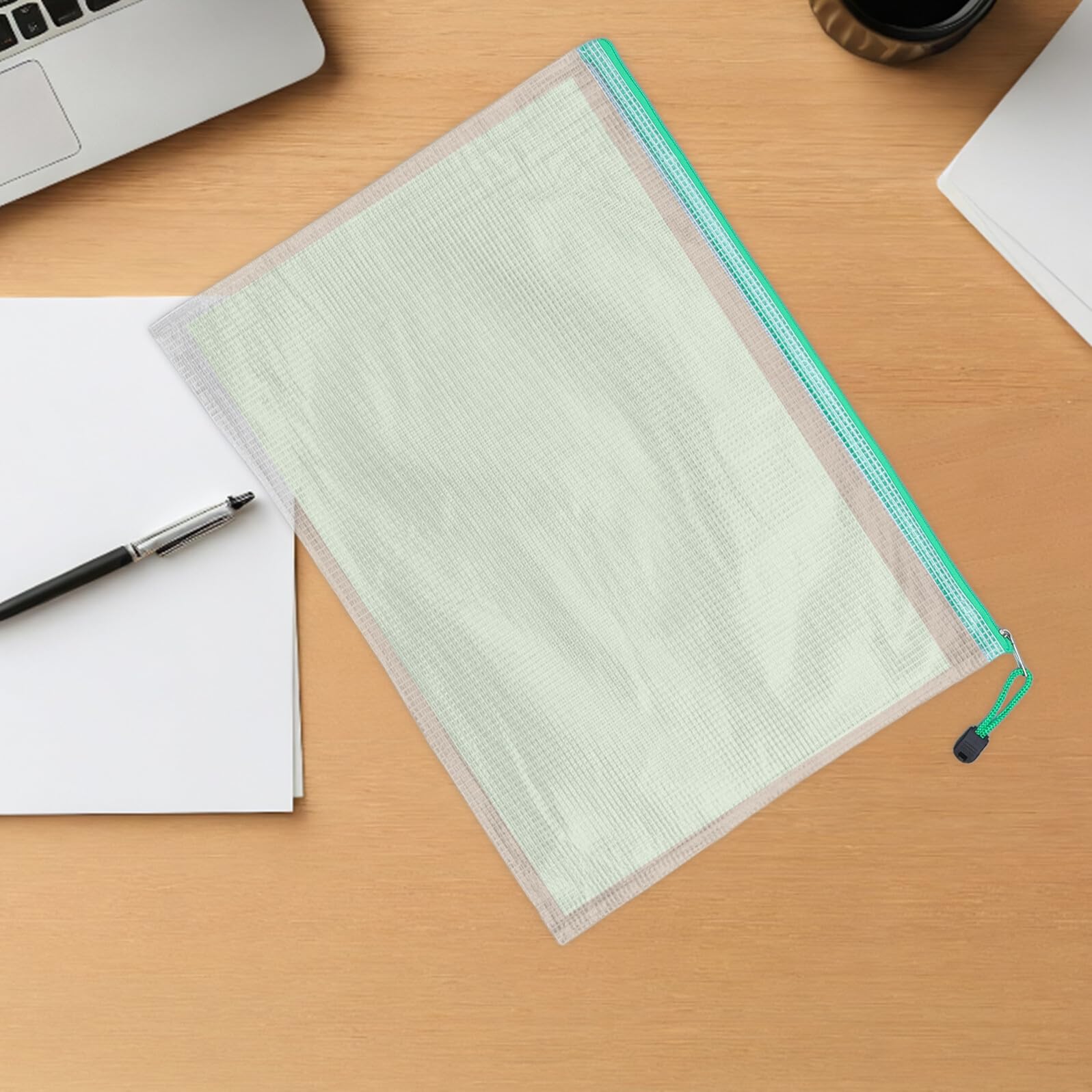 12pezzi Busta per Documenti Rete Cerniera Organizer in Pvc Trasparente per Ufficio e Viaggio Protezione da Umidità e Facile Visualizzazione Colore Casuale
