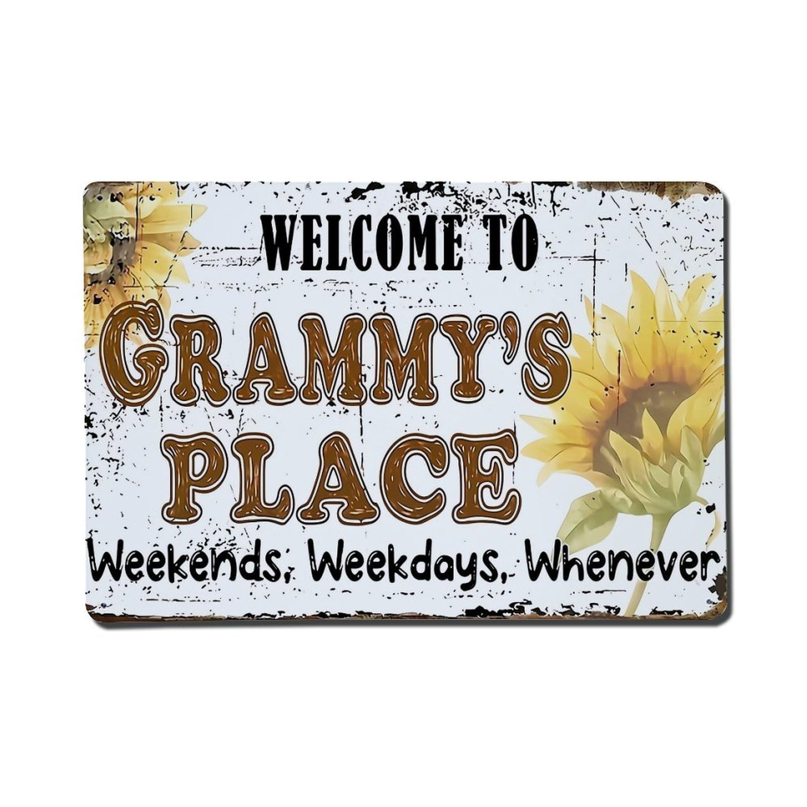 Sunflower Rustic Sign Pattern Print Retro Metal Tin Sign, Vintage Decor Art Poster for Bar, Home, Man Cave, Kitchen, Laundry Room Gift 8x12Inch