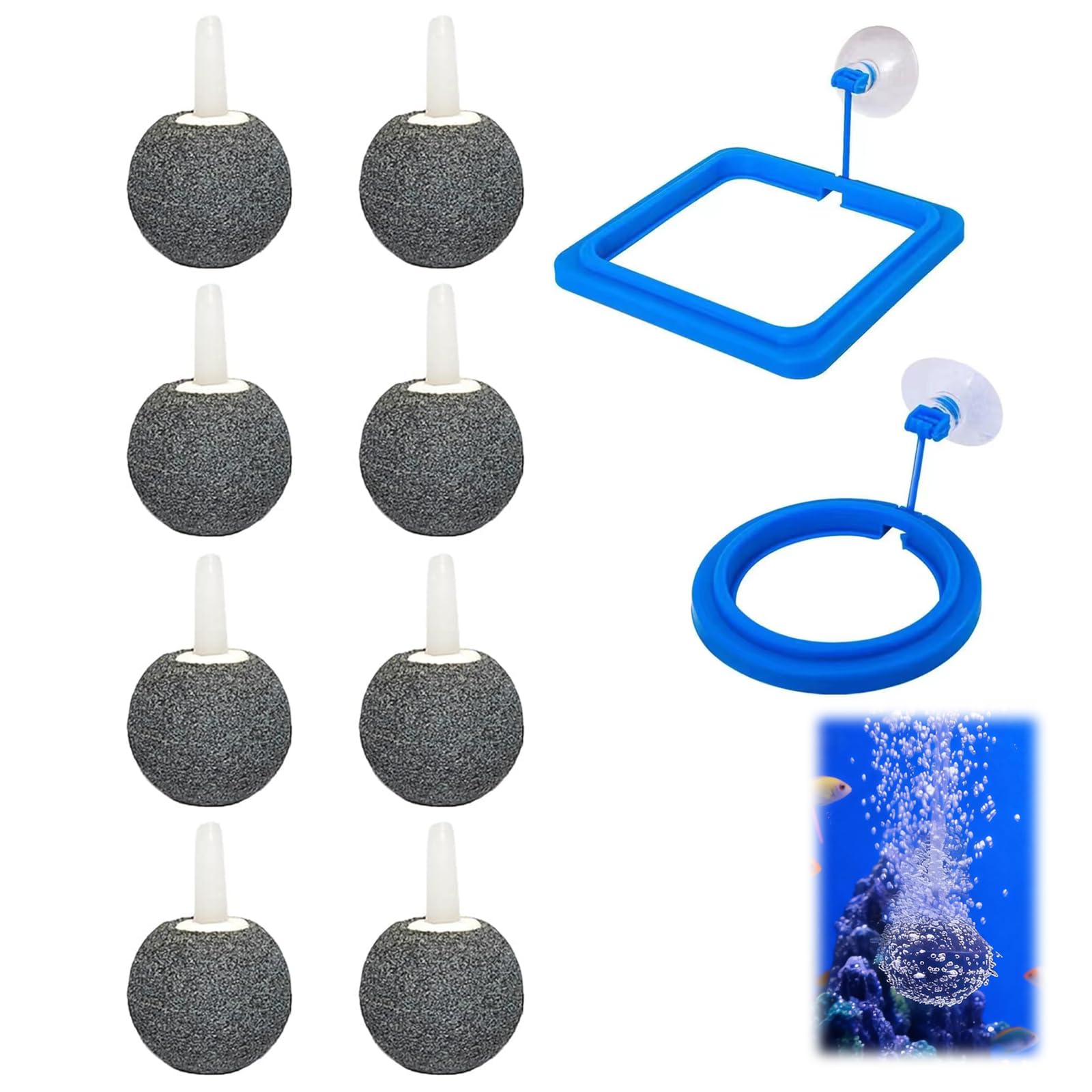 klahh 10Pcs Air Stones for Pond, Aquarium Air Stone Set, Easy to Sink Pond Aerator Stones for Air Pumps, Ideal for Aquariums, Fish Tanks and Small Ponds