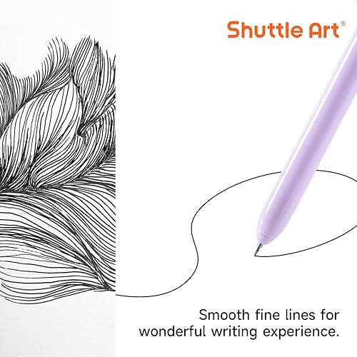 Miniatura 10 de Shuttle Art Bolígrafos retráctiles de tinta de gel con cambio de pastel, paquete de 15 bolígrafos de tinta negra, bonitos bolígrafos de 0.020 in,