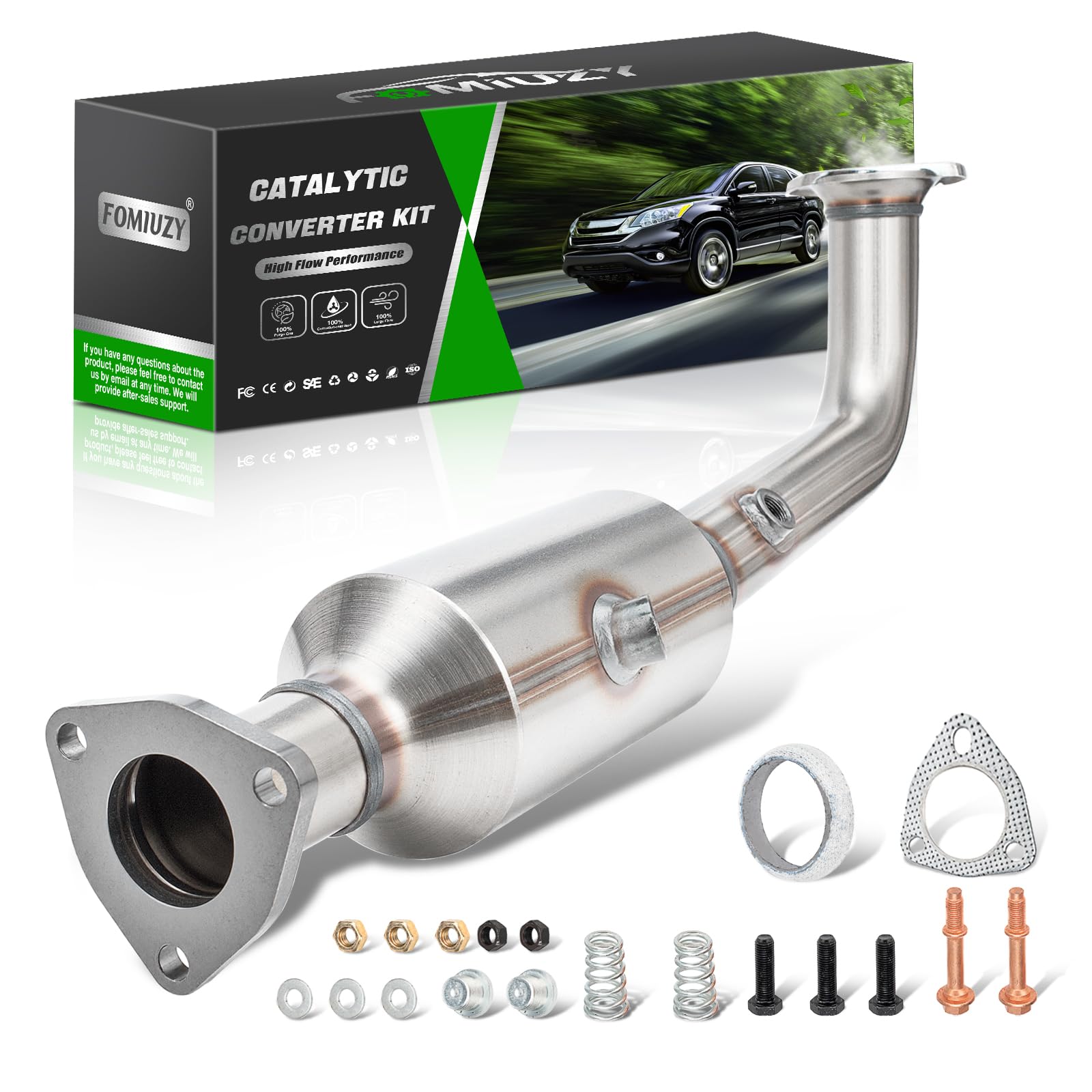 High Flow Front Catalytic Converter Kit Direct-Fit Honda CRV CR-V 2007 2008 2009 2.4L Replace 53782(EPA Compliant)