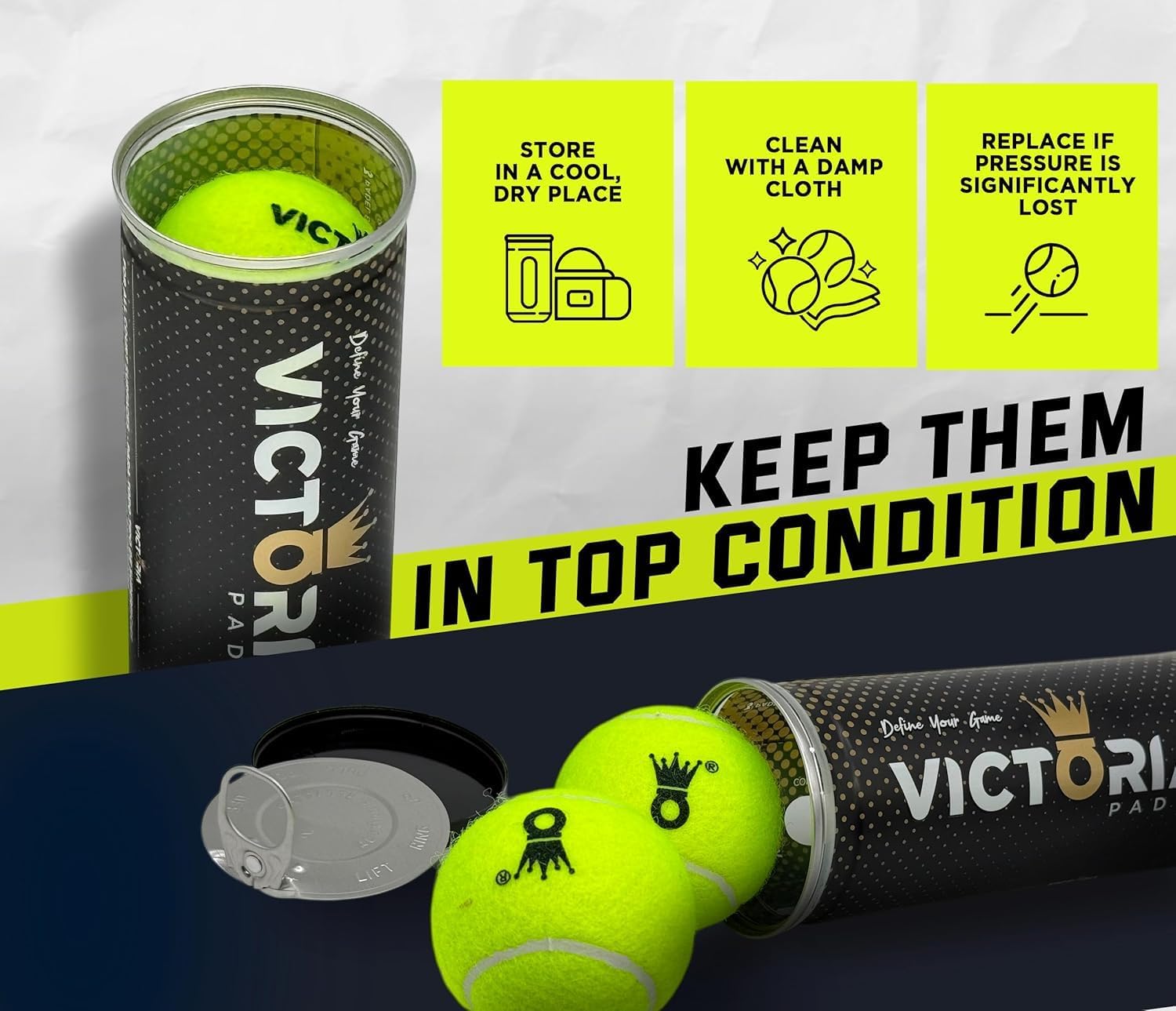 Ball – Professional Padel Balls Certified by FIP – Durable Padel Balls with Consistent Bounce – Premium Felt for High Performance – Tube of 3 Tournament-Ready