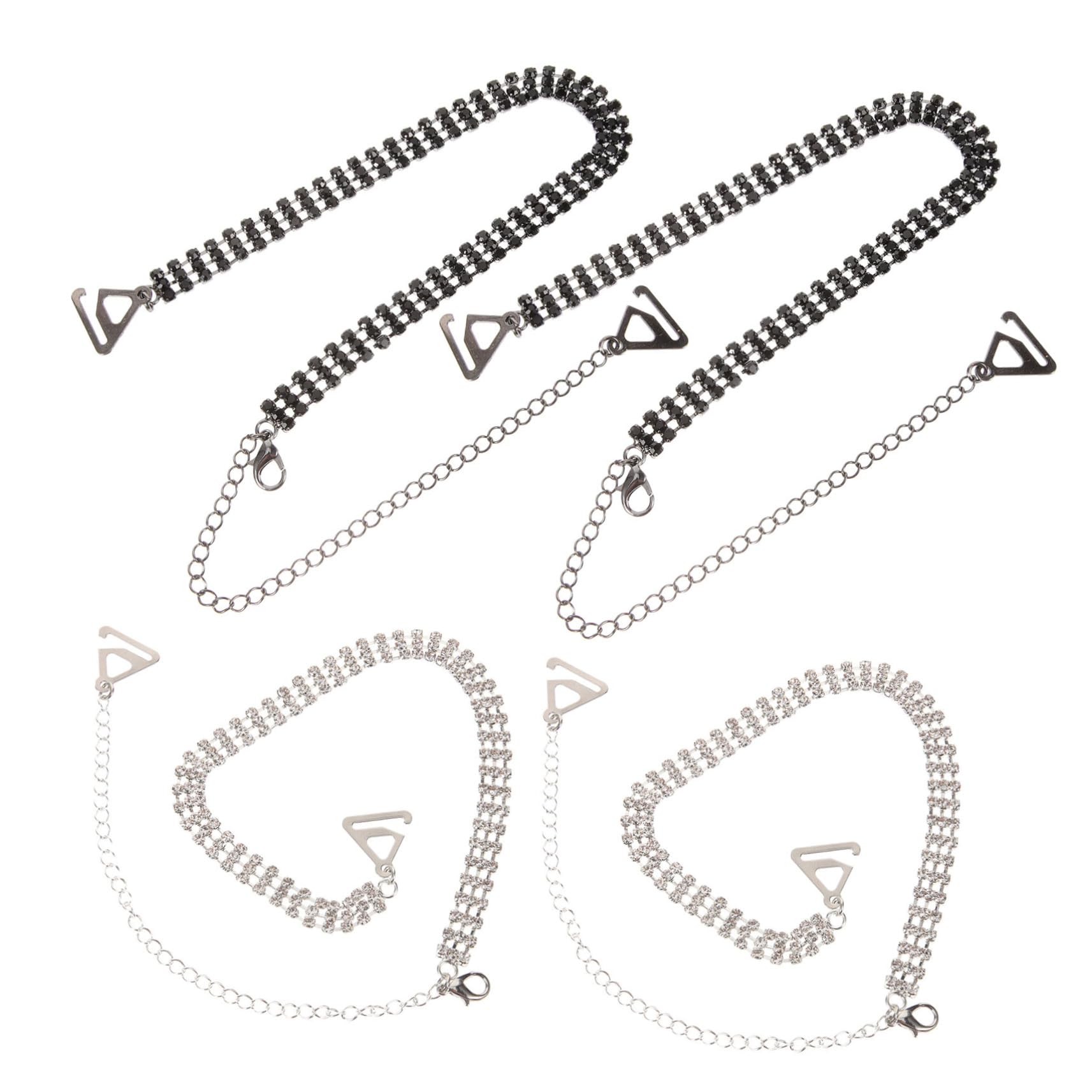 8pares Straps De Sujetador Brillantes Para Mujeres De Correas Decorativas Ajustables y Cómodas Para Vestidos De Fiesta y Eventos Especiales
