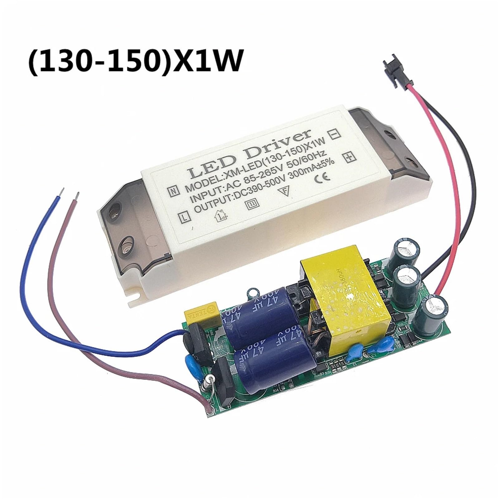 Driver LED AC110V 220V 300mA Alimentatore for lampada 100W-150W Trasformatore for illuminazione a corrente costante 100-130x1W 130-150x1W((130-150) X1W,5pcs)