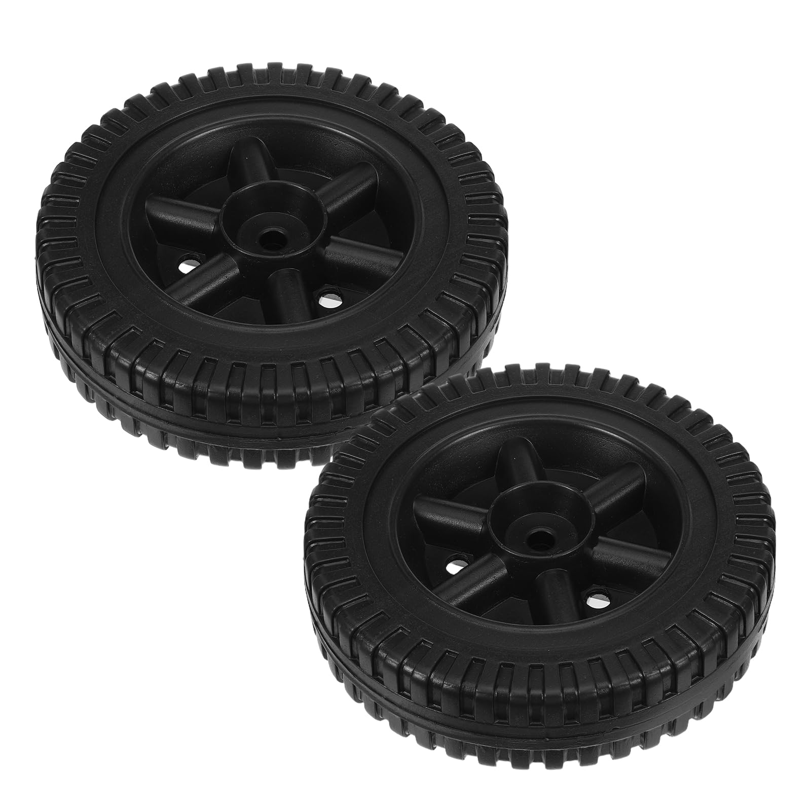 TOYANDONA 2pcs 6 Inch Plastic Lawn Mower Wheels Replacement Universal Bbq Grill and Hand Truck Wheels for Garden Tiller, Utility Cart, Push Mower Accessories