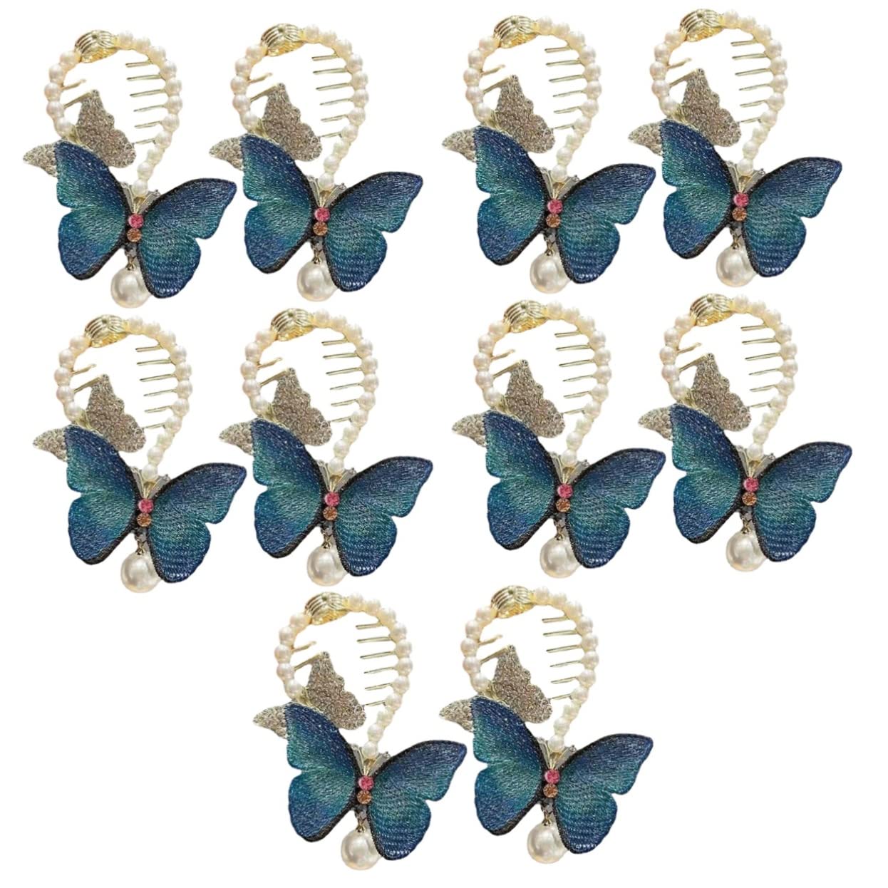 minkissy 10pezzi Fermagli Per Chignon Con Strass Forma Di Farfalla Per Acconciature Eleganti e Versatili Accessori Per Per Donne e Ragazze Clip Per Coda Di Cavallo Con Perle e Design