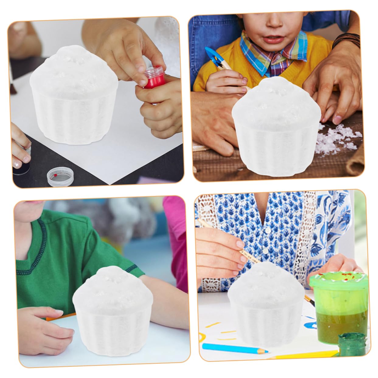 DOITOOL Lot de 6 Blocs de Mousse Blanc pour Décoration de Gâteau Détails Délicats et Surface Lisse, pour Accessoires de Fête et Activités Parent-garçon et Filles