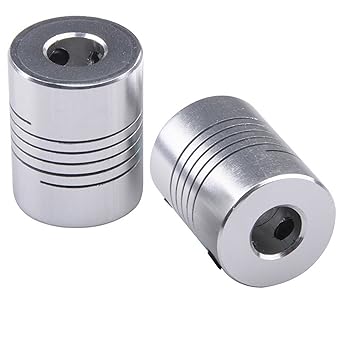 Invento 2pcs 5 x 8mm Aluminium Flexible Coupling for Nema 17 Z Axis 3D Printer CNC DIY