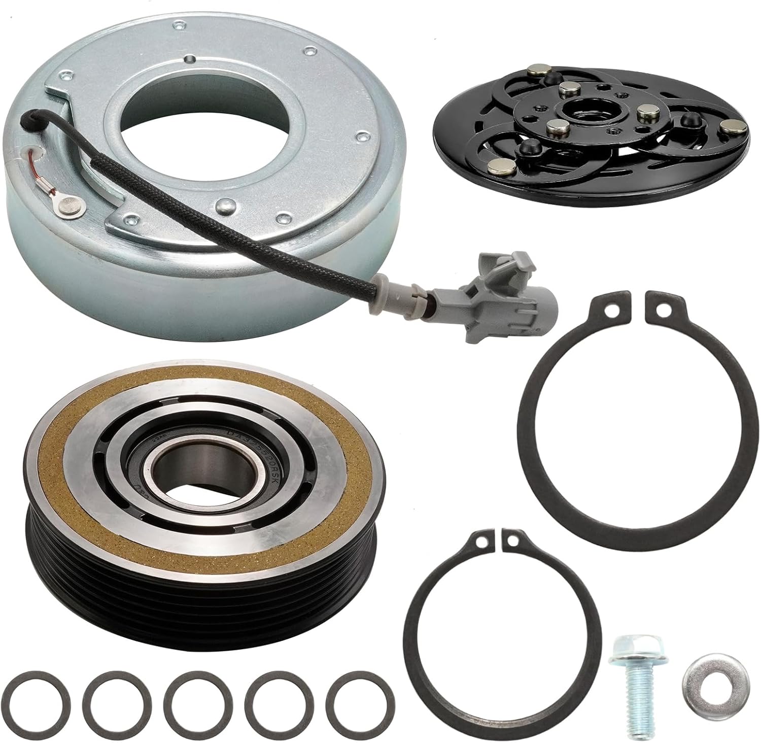 73111FJ041 AC Compressor Clutch, Replacement for Subaru Models Crosstrek 2016 Impreza 2012-2016 WRX 2015-2020 XV 2013-2023 Forester 2014-2018, Replaces 58492