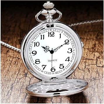 Pocket Watch Antique Pocket Watch Ranking Radio Wave Hand Wind Pocket Watch Seiko Chain Classic Pocket Watch Silver/Bronze/Black Arabic Numerals Quartz Antique Pocket Watch for Men and Women Necklace Pocket C Men Vintage Pocket Watch Color,Size5