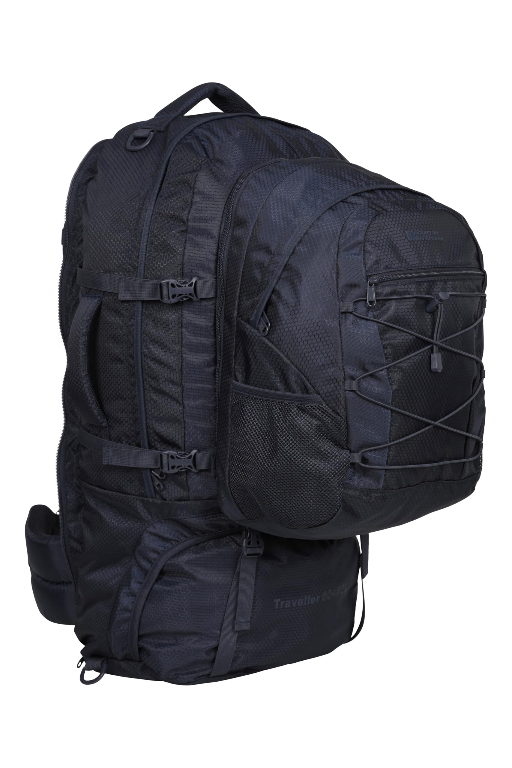 Mountain Warehouse Traveller 60L + 20L Waterproof Backpack Navy ONE