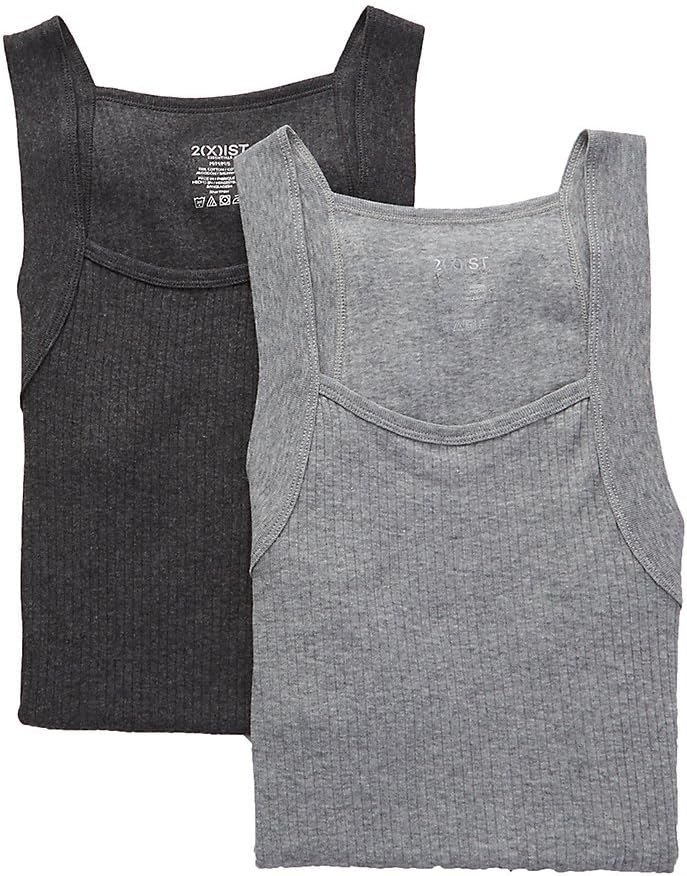 EVOLVE Mens Cotton Comfort Square Cut Tank Multi Pack Undershirts Men