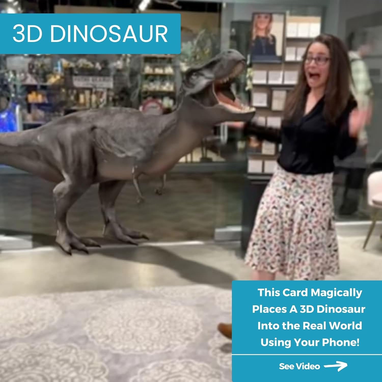 Magic Greetings - 3D Dino Birthday Card - Amazing 3D Interactive T-Rex Card for Kids, Mom, Dad, Husband, Friends, Dino Lovers - Easy QR Activation No App Needed - Made in the USA - Image 2
