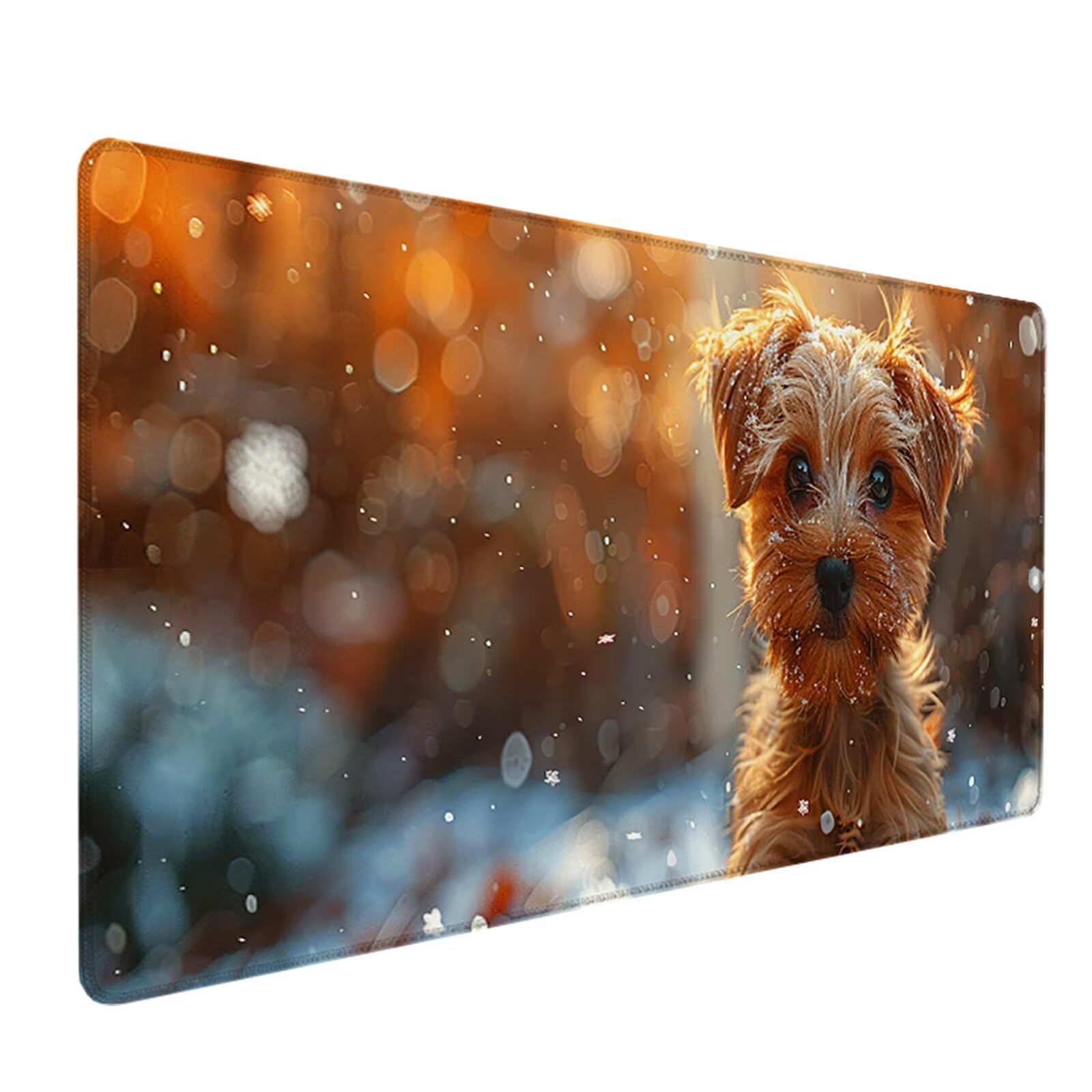 Perro Alfombrilla Ratón Gaming XXL 1500 x 800 mm, Alfombrilla Gaming Amarillo Mousepad con Base de Goma Antideslizante, Impermeable Desk Mat para Teclado y Raton, Accesorios Gaming, Regalos Q-1