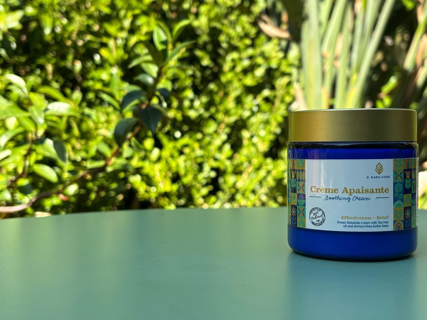 – Crème Apaisante- Molluscum Support Cream | 100% Natural Soothing Comfort Cream Molluscum - Premium | Gotu Kola, Tea Tree, Arnica, Shea Butter | for Kids & Adults | 4oz Blue Glass Jar.