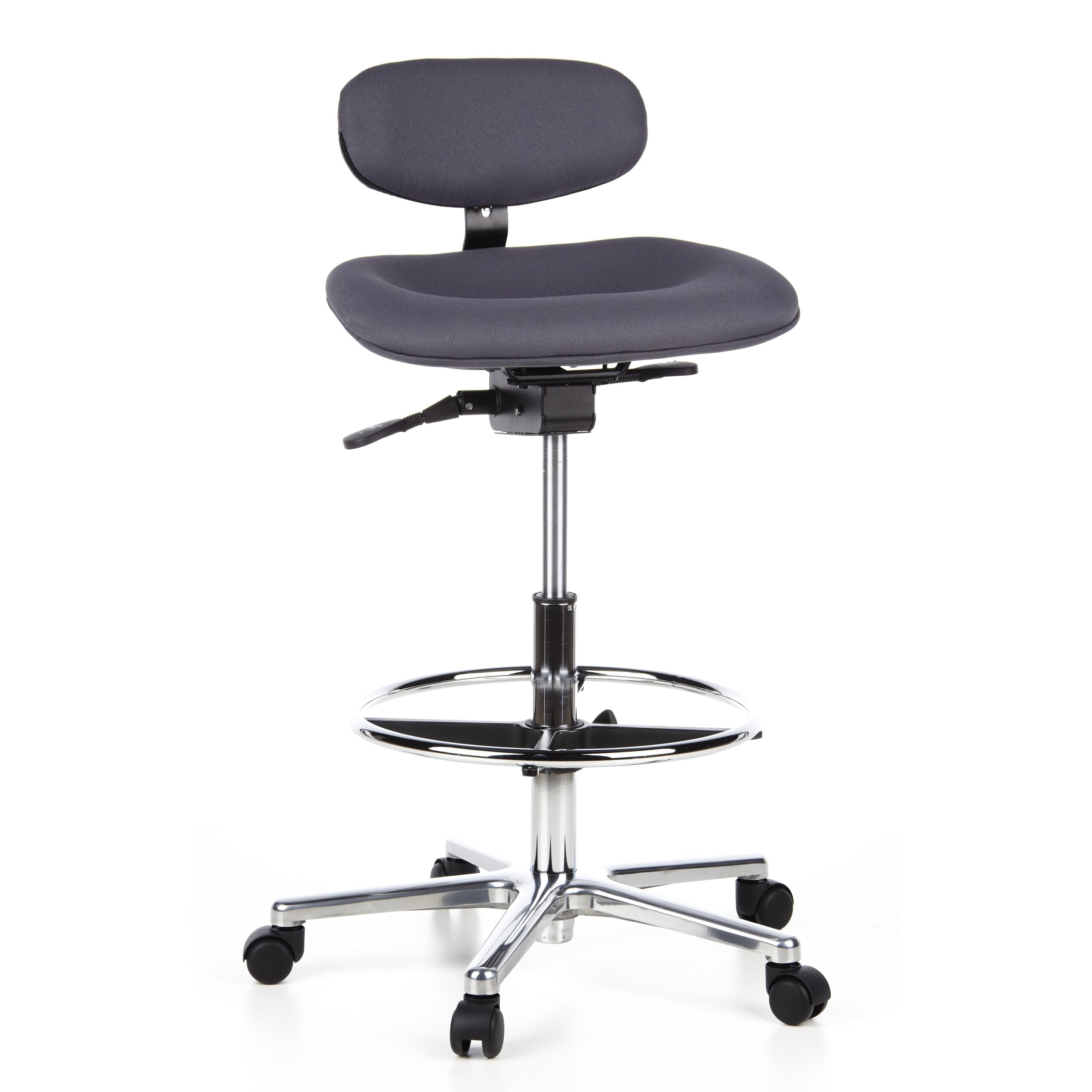 Silla de trabajo hjh OFFICE con respaldo regulable tela gris