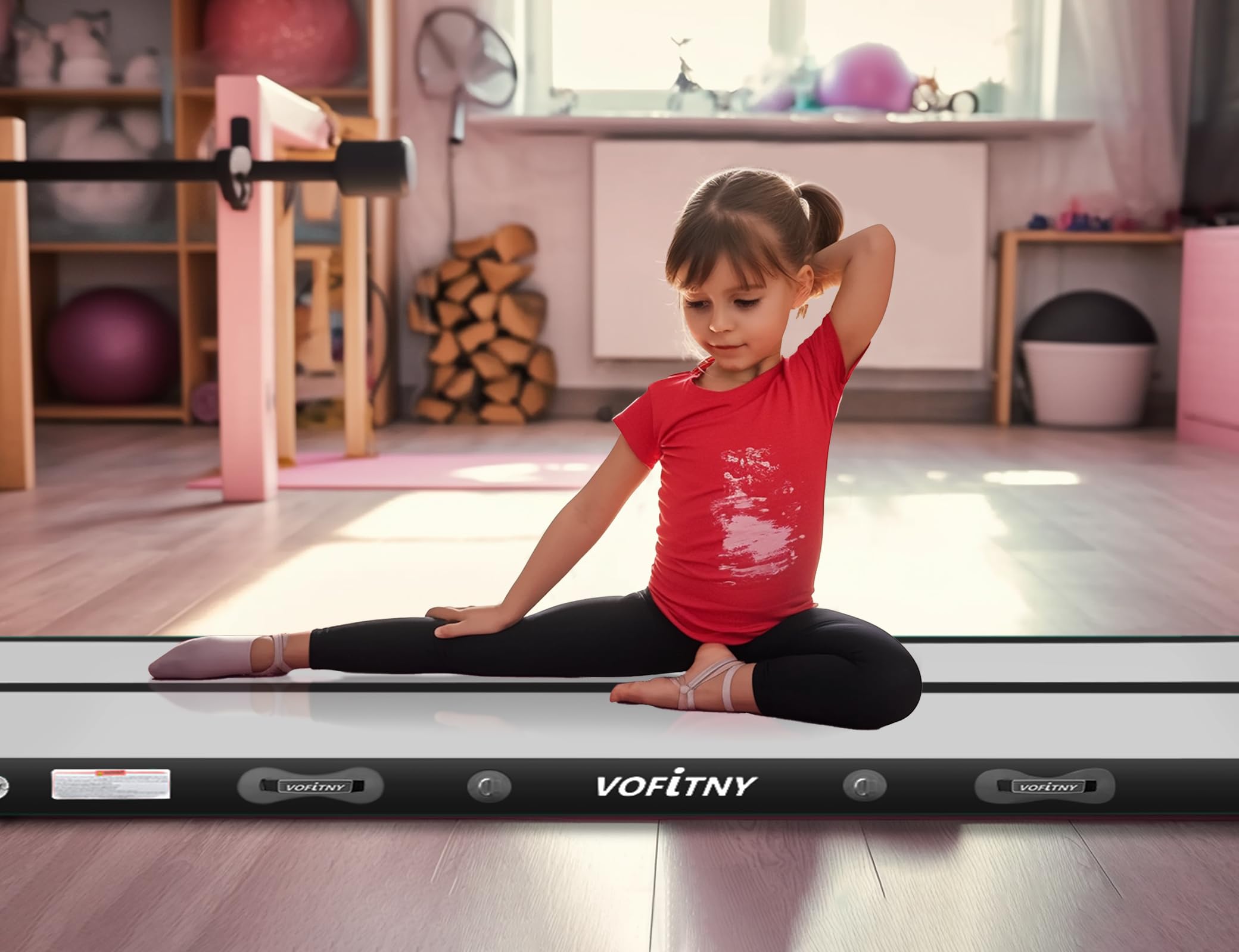 VOFiTNY Tappetino Di altezza Tappetino da Ginnastica Gonfiabile multiuso 200/300/400/500/600 cm, robusto, per casa/palestra Air Tumbling Track Ginnastica Artistica