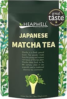 Heapwell Superfoods Japanese Matcha Green Tea Powder, 50g (50 Serving) | Premium Grade | Sourced from Shizuoka, Japan