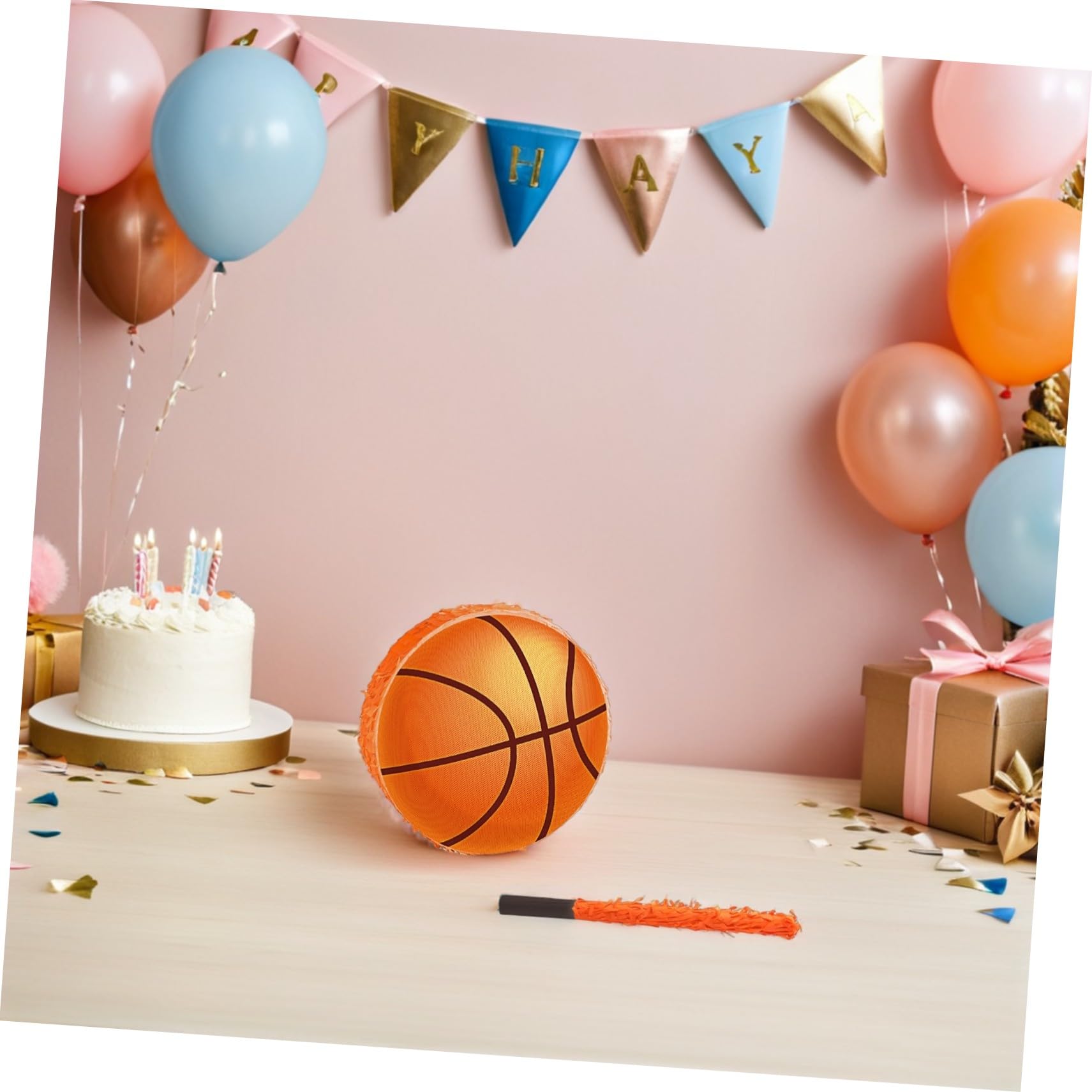 Naranja Piñata Baloncesto de Papel de Cumpleaños Infantil