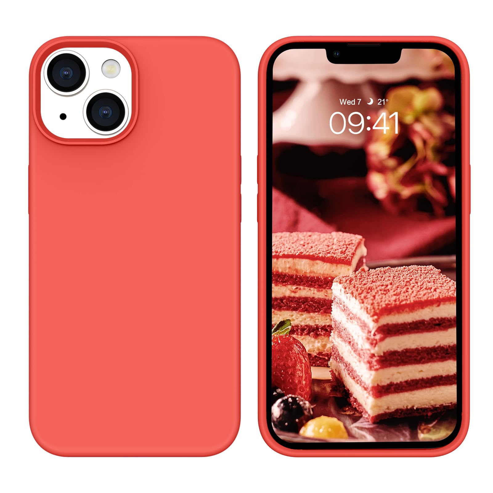 BENTOBEN Compatible with iPhone 14 Case Liquid Silicone Gel Rubber Bumper Microfiber Lining Hard Back Shockproof Protective Phone