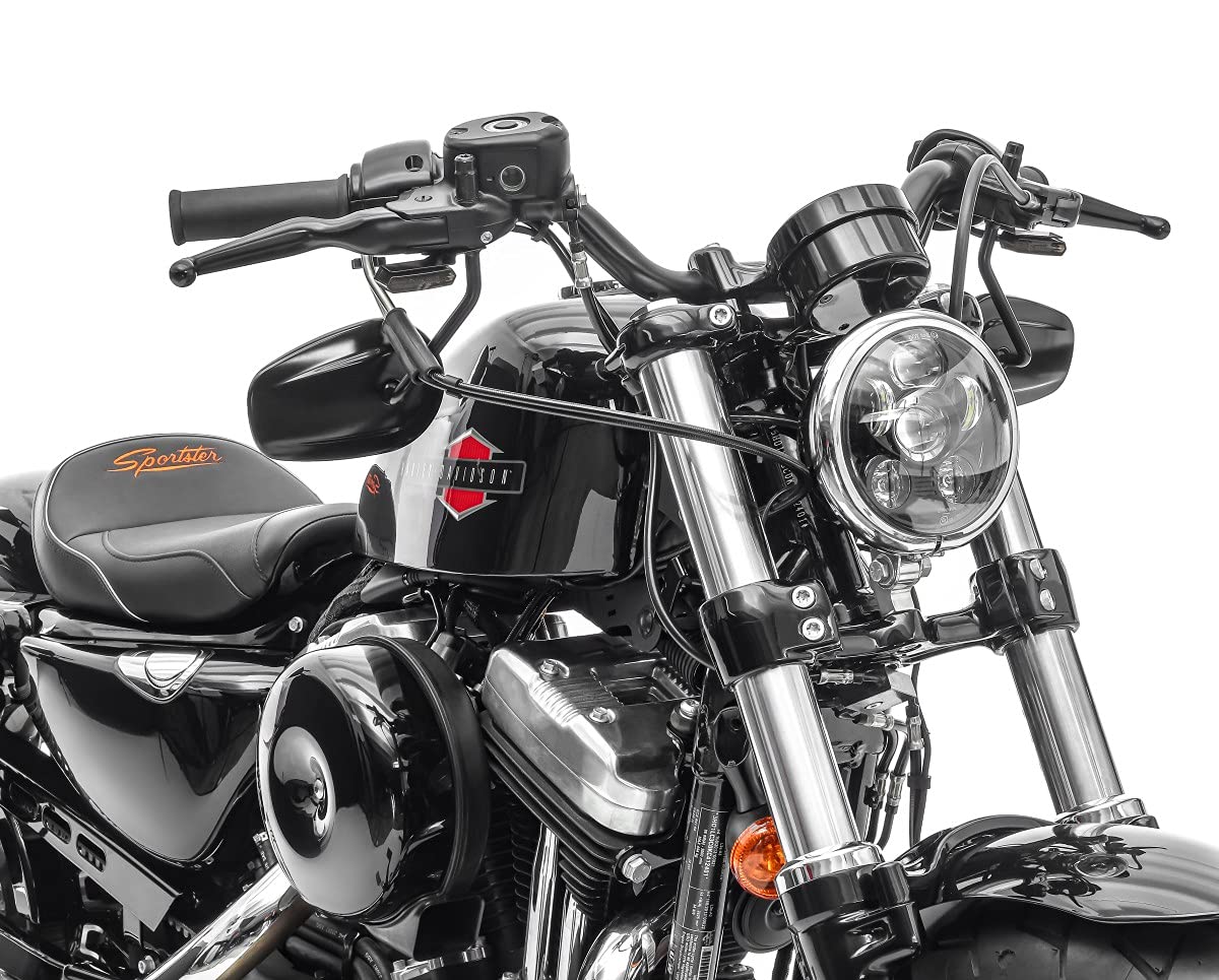 Set Faro LED Moto 7" Negro + LED Intermitentes Manillar Moto XS Tintado